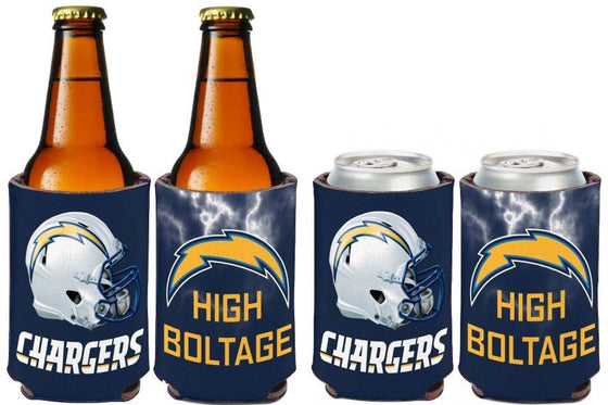 Los Angeles Chargers "High Boltage" 2-Sided Neoprene Can Cooler Koozie - 757 Sports Collectibles