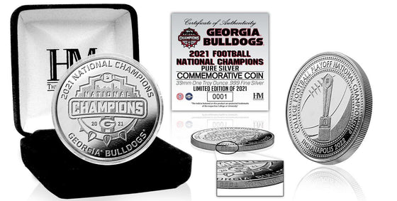 Georgia Bulldogs 2021 National Champions One Ounce .999 Pure Silver Coin