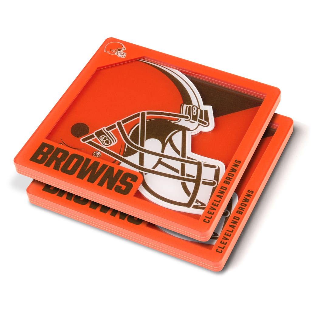 You the Fan  Logo Series Coaster Set -Cleveland Browns - 757 Sports Collectibles