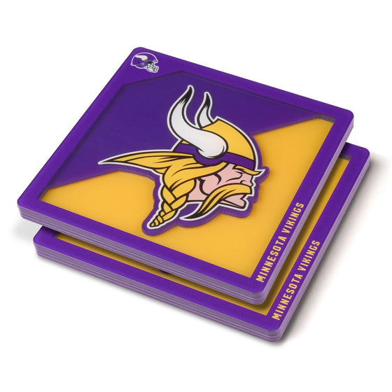 You the Fan  Logo Series Coaster Set - Minnesota Vikings - 757 Sports Collectibles