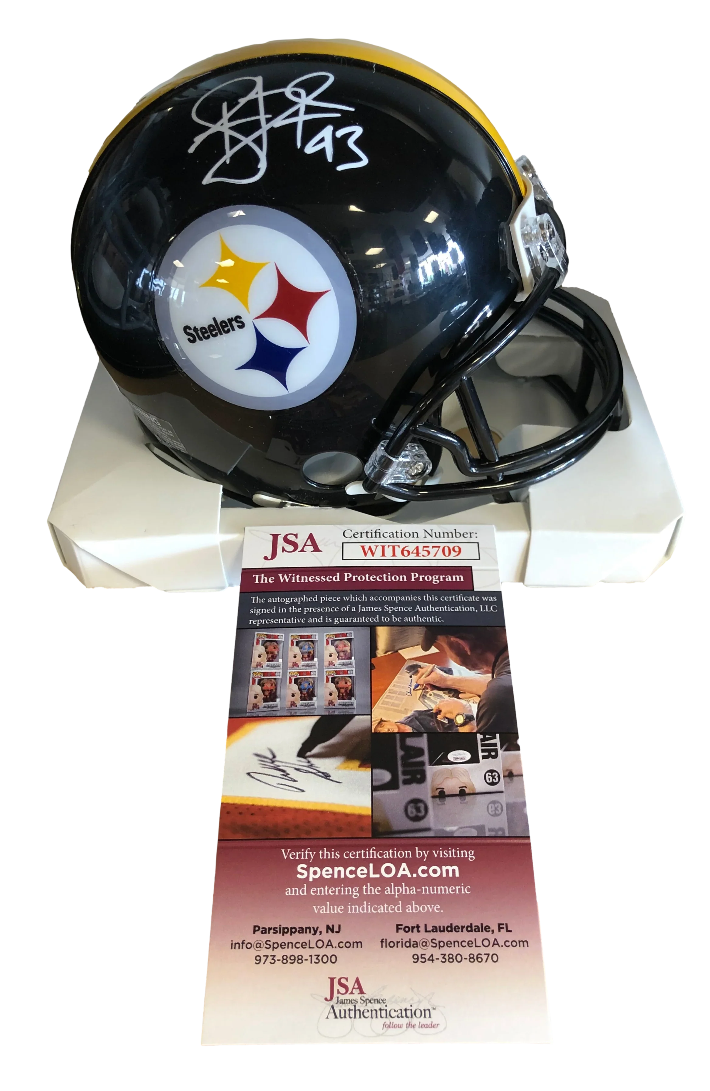 Troy Polamalu Signed Autographed Pittsburgh Steelers VSR4 Mini Helmet - JSA W COA - 757 Sports Collectibles