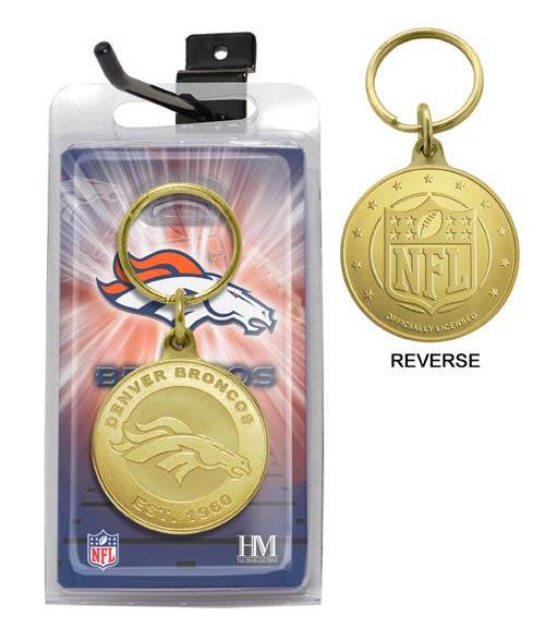 Denver Broncos Bronze Bullion Keychain (HM) - 757 Sports Collectibles