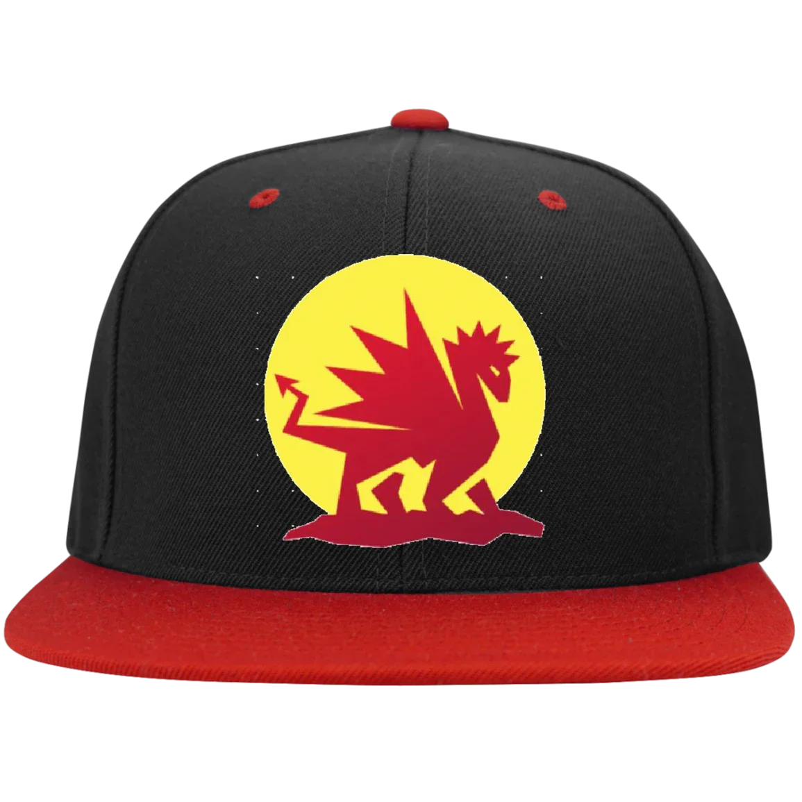Dragon Fire Flat Bill High-Profile Snapback Hat - 757 Sports Collectibles