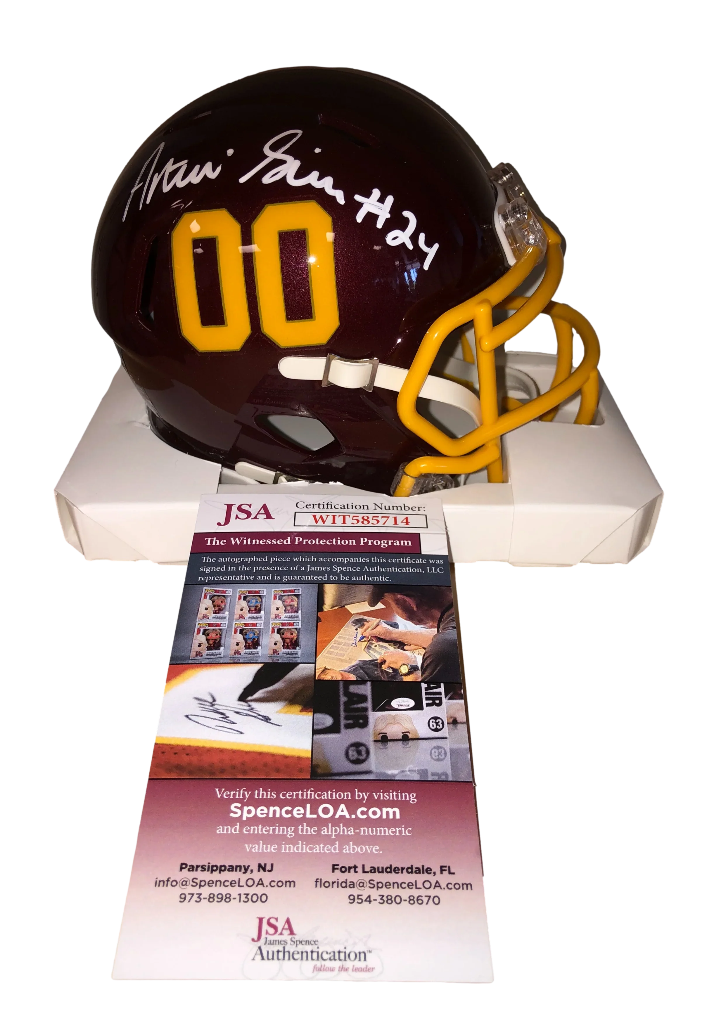 Washington Football Team Antonio Gibson Signed Autograph Speed Mini Helmet - JSA COA - 757 Sports Collectibles