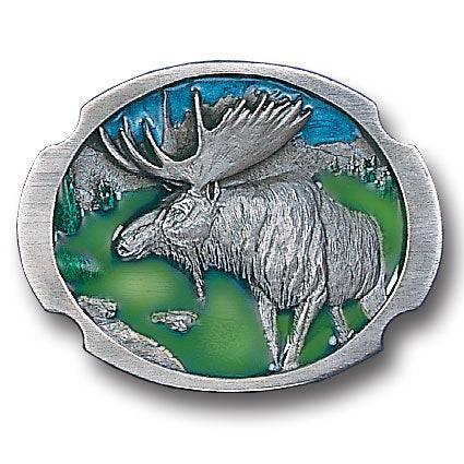 Moose Antiqued Belt Buckle (SSKG) - 757 Sports Collectibles