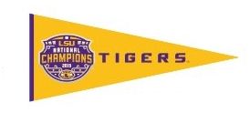 Louisiana State LSU Tigers 2019-2020 NCAA Football National Champions Deluxe Pennant 13"x32"