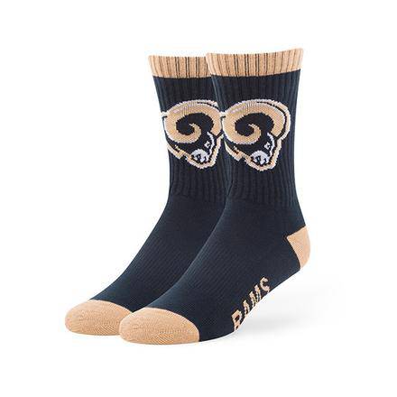 Los Angeles Rams 47 Duster Sports Socks Size L (One Pair) - 757 Sports Collectibles