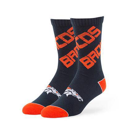 Denver Broncos 47 Helix Sports Socks Size L (One Pair) - 757 Sports Collectibles
