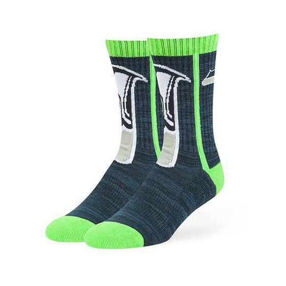 Seattle Seahawks Hot Box 47 Sport Socks (One Pair) - 757 Sports Collectibles