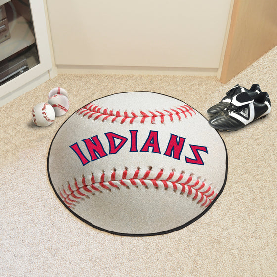 Cleveland Indians Baseball Rug - 27in. Diameter