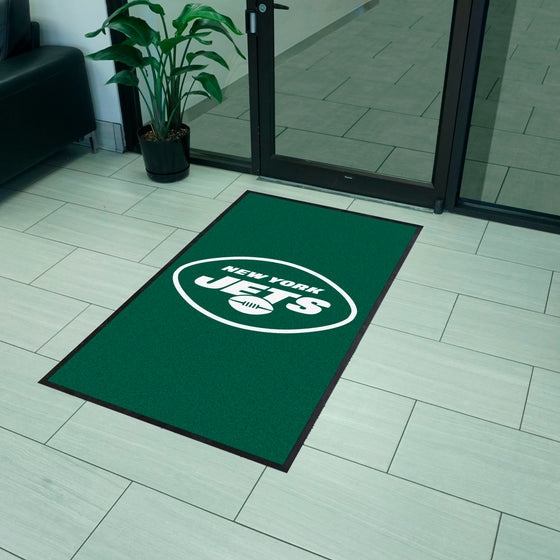 New York Jets 3X5 High-Traffic Mat with Durable Rubber Backing - Portrait Orientation