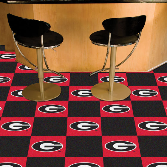 Georgia Bulldogs Team Carpet Tiles - 45 Sq Ft.