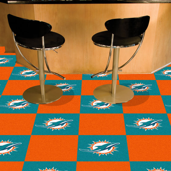 Miami Dolphins Team Carpet Tiles - 45 Sq Ft.
