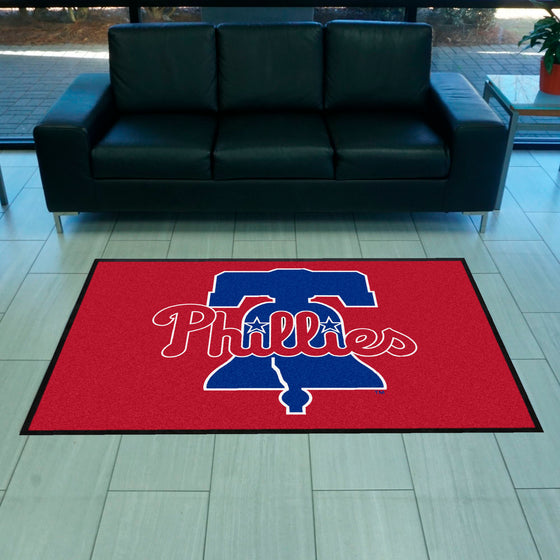 Philadelphia Phillies 4X6 High-Traffic Mat with Durable Rubber Backing - Landscape Orientation