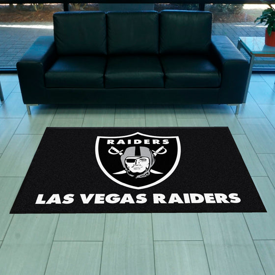 Las Vegas Raiders 4X6 High-Traffic Mat with Durable Rubber Backing - Landscape Orientation