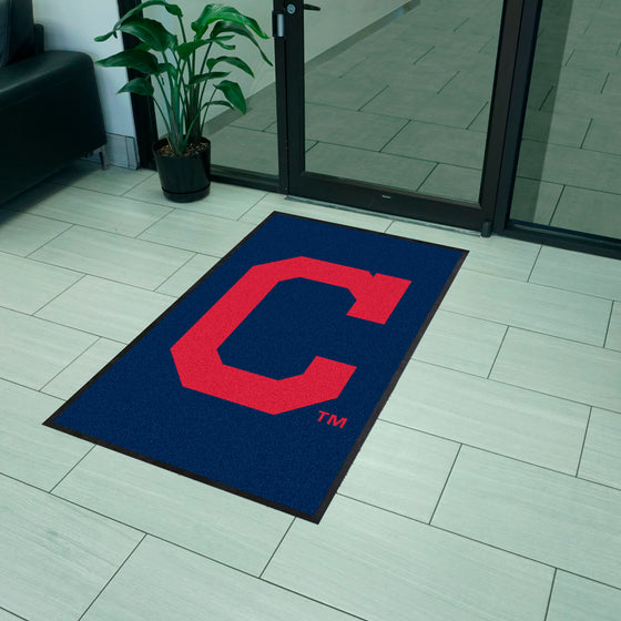 Cleveland Indians 3X5 High-Traffic Mat with Durable Rubber Backing - Portrait Orientation