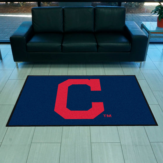 Cleveland Indians 4X6 High-Traffic Mat with Durable Rubber Backing - Landscape Orientation