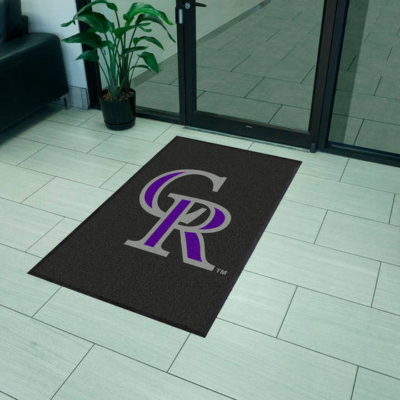 Colorado Rockies 3X5 High-Traffic Mat with Durable Rubber Backing - Portrait Orientation