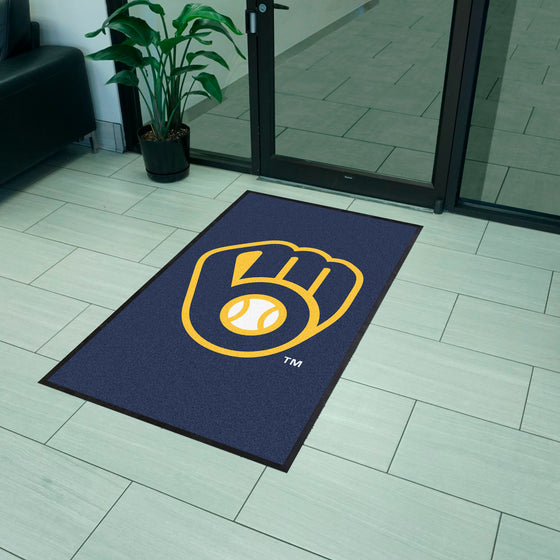 Milwaukee Brewers 3X5 High-Traffic Mat with Durable Rubber Backing - Portrait Orientation