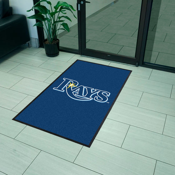 Tampa Bay Rays 3X5 High-Traffic Mat with Durable Rubber Backing - Portrait Orientation
