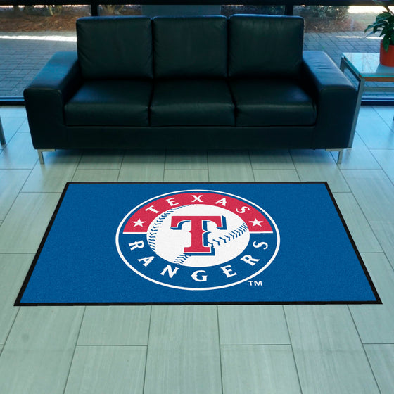 Texas Rangers 4X6 High-Traffic Mat with Durable Rubber Backing - Landscape Orientation