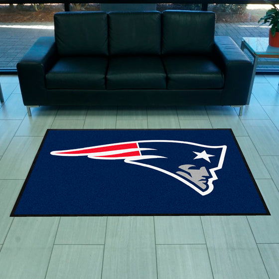 New England Patriots 4X6 High-Traffic Mat with Durable Rubber Backing - Landscape Orientation