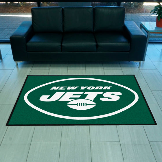 New York Jets 4X6 High-Traffic Mat with Durable Rubber Backing - Landscape Orientation