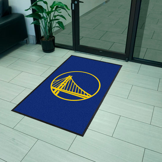 Golden State Warriors 3X5 High-Traffic Mat with Durable Rubber Backing - Portrait Orientation