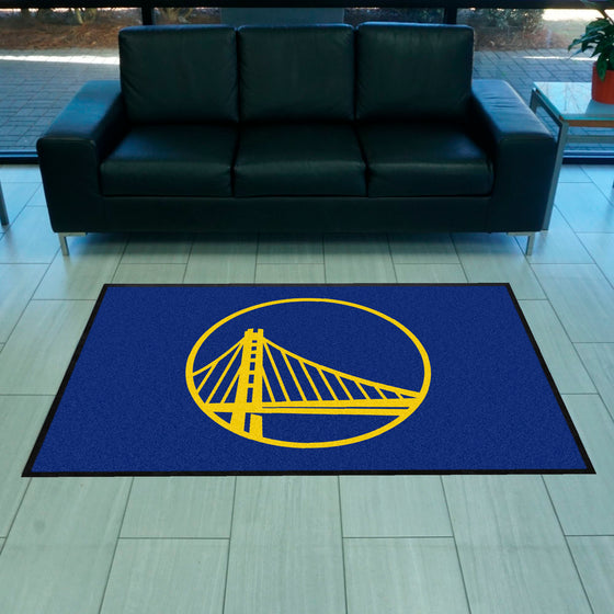 Golden State Warriors 4X6 High-Traffic Mat with Durable Rubber Backing - Landscape Orientation
