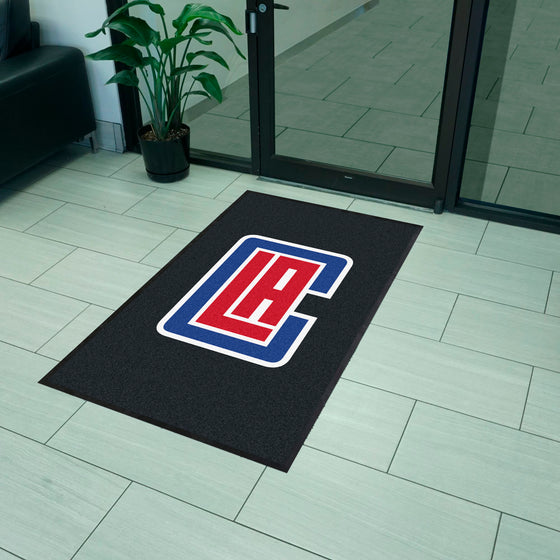 Los Angeles Clippers 3X5 High-Traffic Mat with Durable Rubber Backing - Portrait Orientation