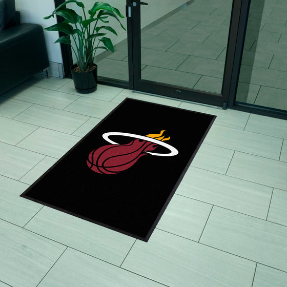 Miami Heat 3X5 High-Traffic Mat with Durable Rubber Backing - Portrait Orientation