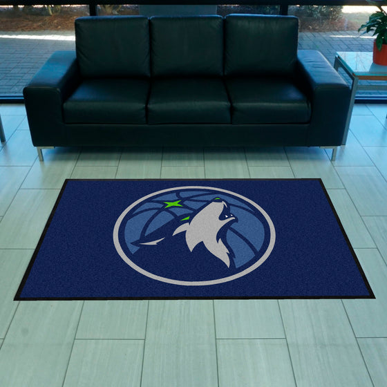 Minnesota Timberwolves 4X6 High-Traffic Mat with Durable Rubber Backing - Landscape Orientation