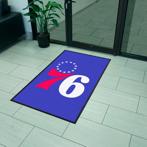 Philadelphia 76ers 3X5 High-Traffic Mat with Durable Rubber Backing - Portrait Orientation