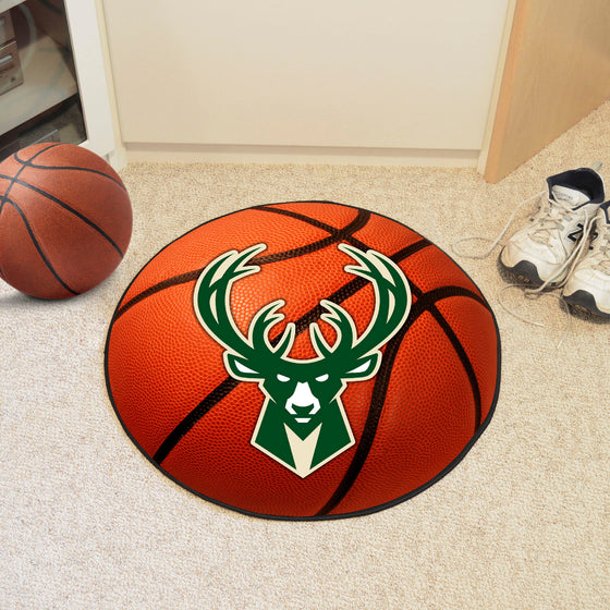 Milwaukee Bucks Basketball Rug - 27in. Diameter
