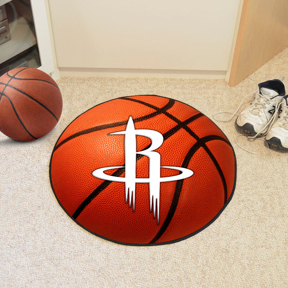 Houston Rockets Basketball Rug - 27in. Diameter