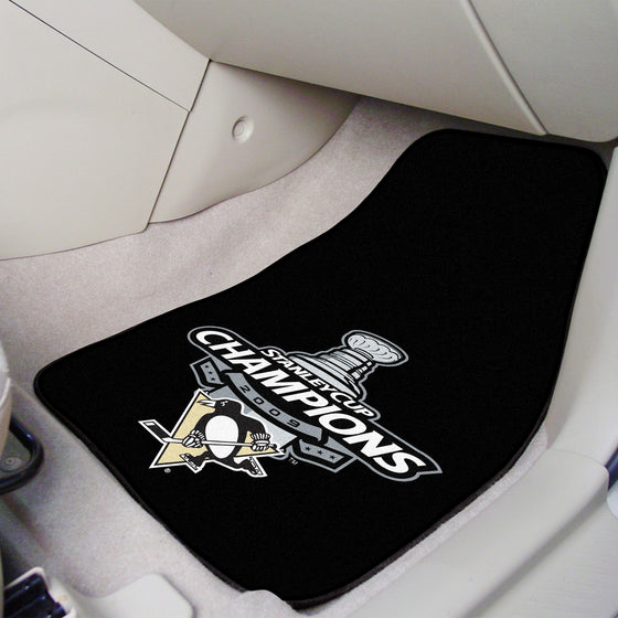 Pittsburgh Penguins Front Carpet Car Mat Set - 2 Pieces, 2009 NHL Stanley Cup Champions