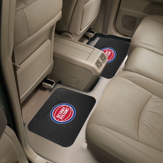 Detroit Pistons Back Seat Car Utility Mats - 2 Piece Set