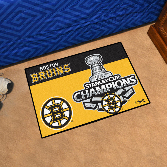 Boston Bruins Starter Mat Accent Rug - 19in. x 30in., 2011 NHL Stanley Cup Champions