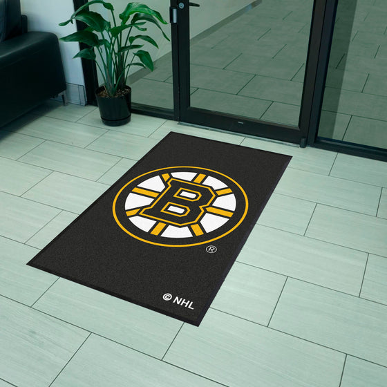 Boston Bruins 3X5 High-Traffic Mat with Durable Rubber Backing - Portrait Orientation