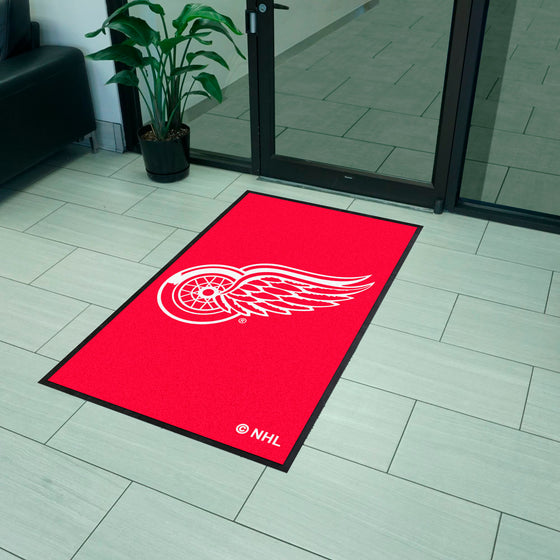Detroit Red Wings 3X5 High-Traffic Mat with Durable Rubber Backing - Portrait Orientation