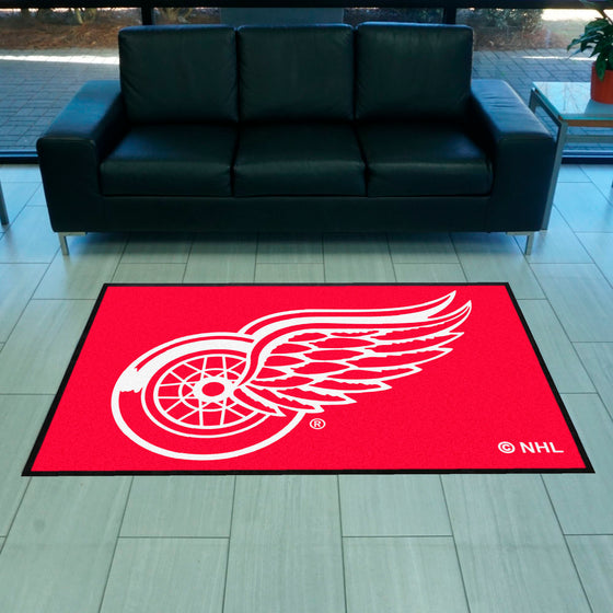 Detroit Red Wings 4X6 High-Traffic Mat with Durable Rubber Backing - Landscape Orientation