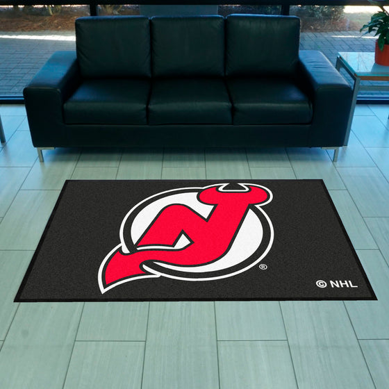 New Jersey Devils 4X6 High-Traffic Mat with Durable Rubber Backing - Landscape Orientation