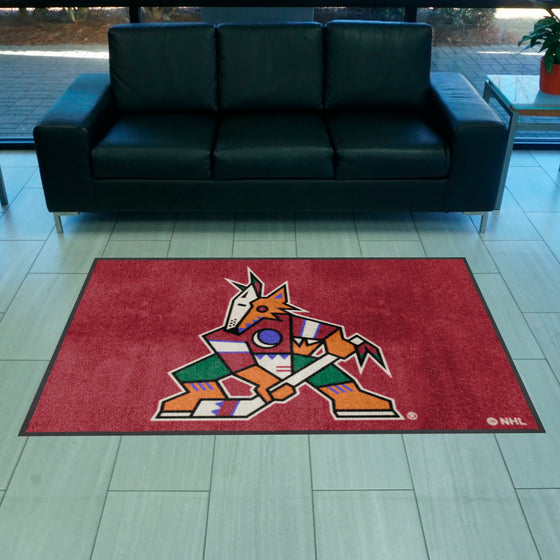 Arizona Coyotes 4X6 High-Traffic Mat with Durable Rubber Backing - Landscape Orientation
