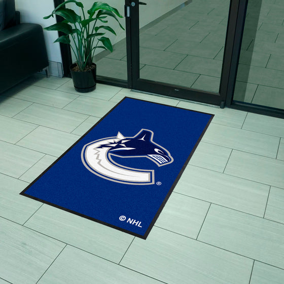 Vancouver Canucks 3X5 High-Traffic Mat with Durable Rubber Backing - Portrait Orientation