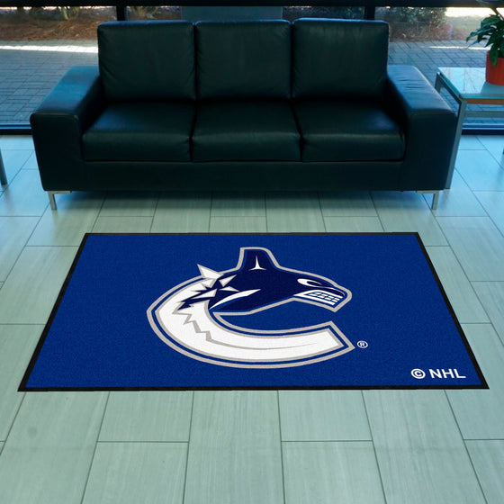 Vancouver Canucks 4X6 High-Traffic Mat with Durable Rubber Backing - Landscape Orientation