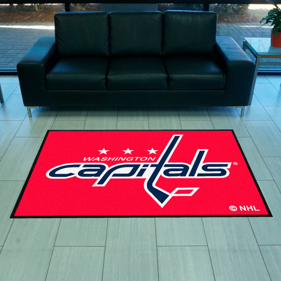 Washington Capitals 4X6 High-Traffic Mat with Durable Rubber Backing - Landscape Orientation
