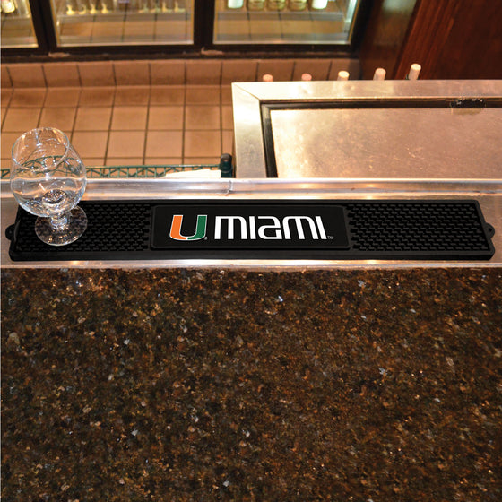 Miami Hurricanes Bar Drink Mat - 3.25in. x 24in.