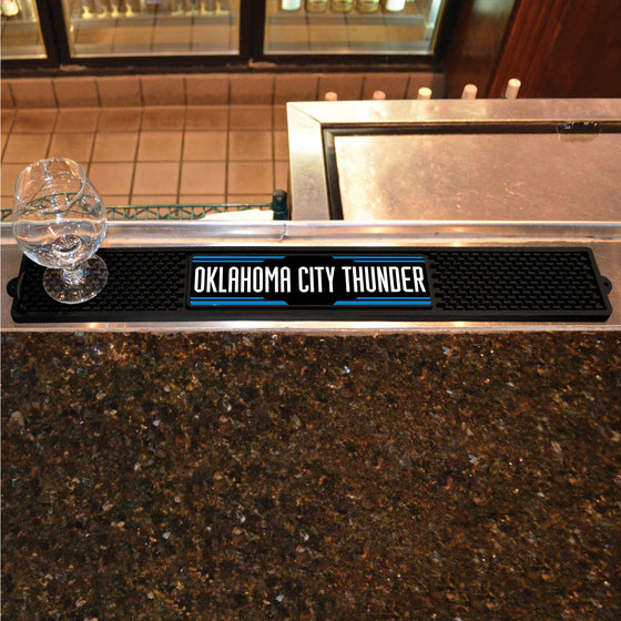 Oklahoma City Thunder Bar Drink Mat - 3.25in. x 24in.