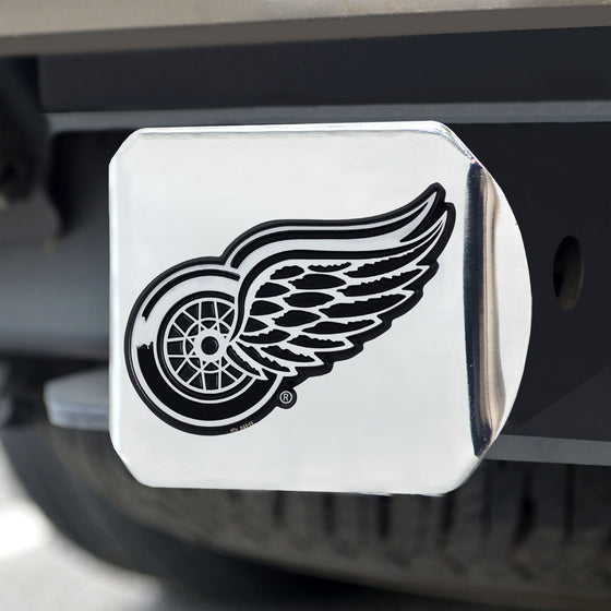 Detroit Red Wings Chrome Metal Hitch Cover with Chrome Metal 3D Emblem
