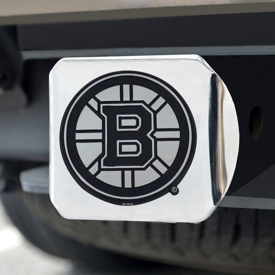 Boston Bruins Chrome Metal Hitch Cover with Chrome Metal 3D Emblem